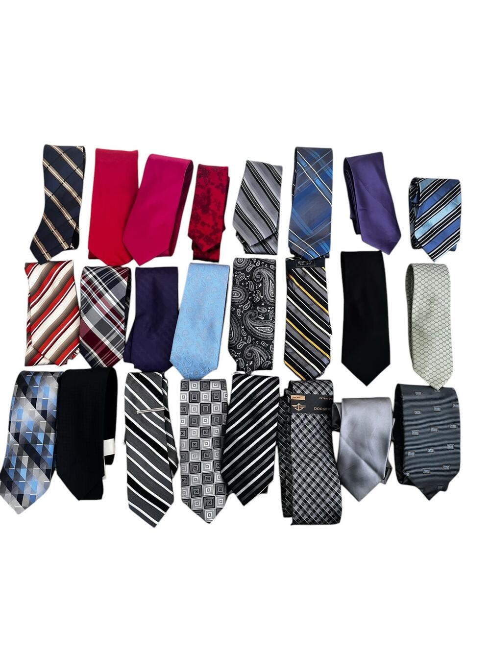 Men’s assorted necktie lot of 24 multi pattern multicolor